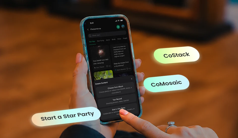 Start a Star Party and choose CoStack or CoMosaic