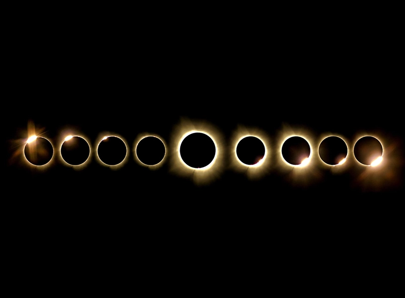The stages of a total solar eclipse