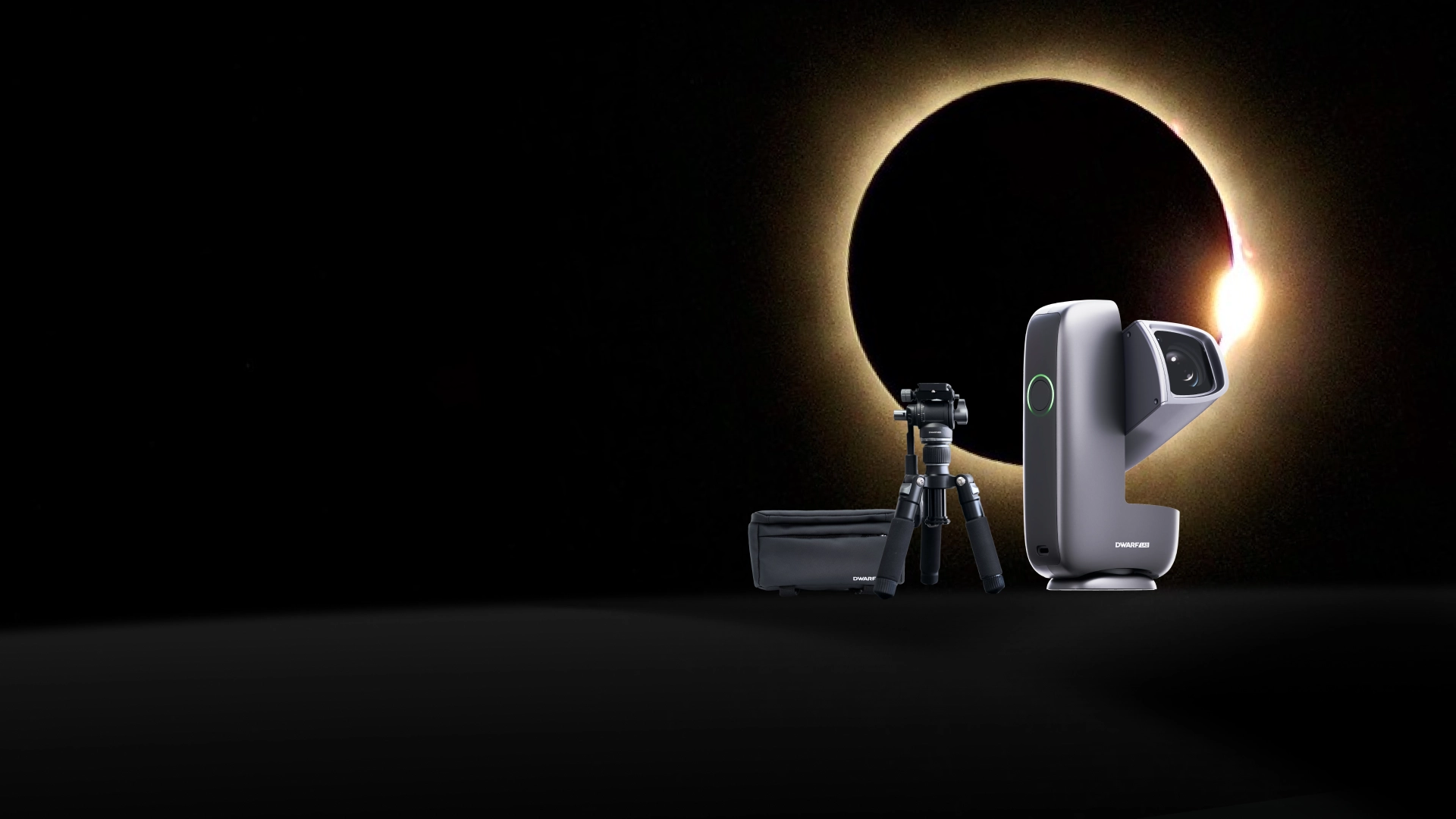 Total solar eclipse behind the DWARF mini travel kit