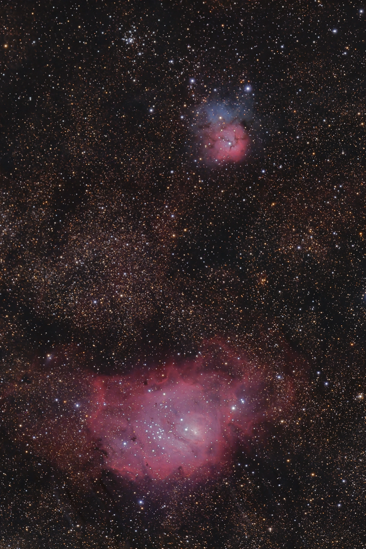 Wide-field deep-sky mosaic captured with Draco