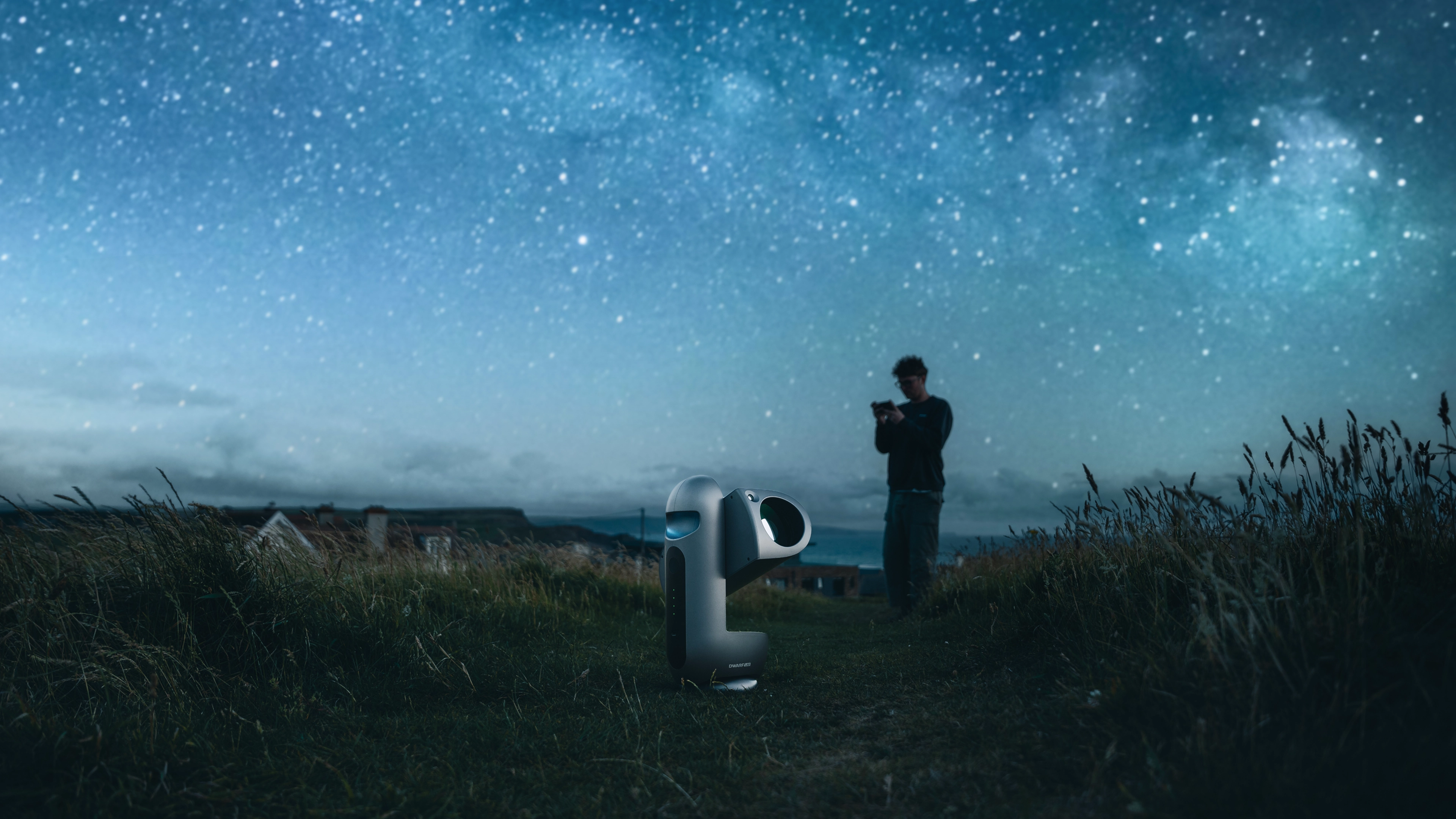 DRACO smart telescope under a starry sky