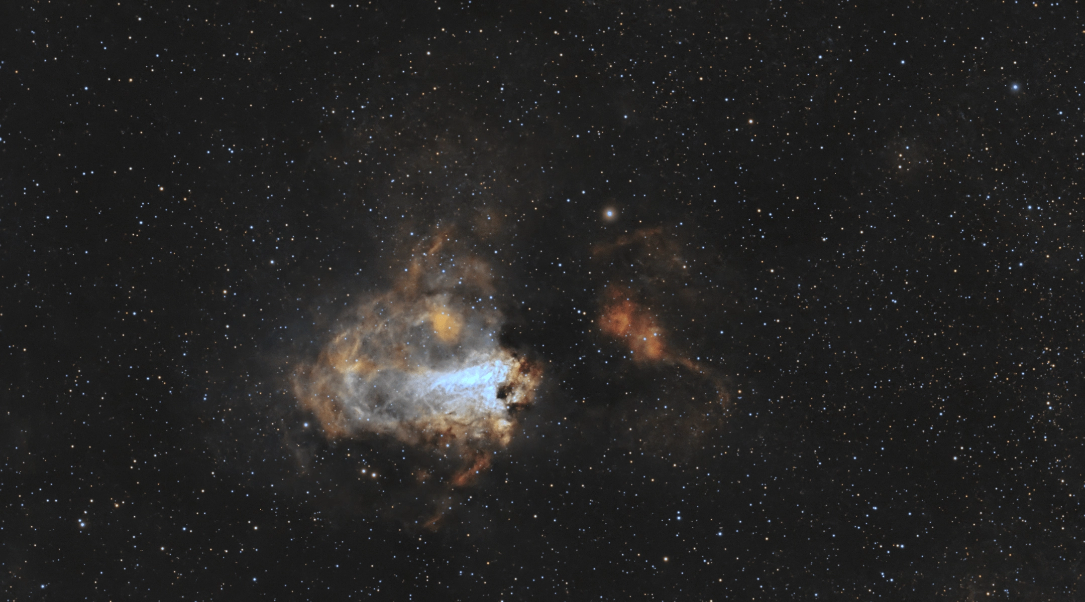 Hubble palette comparison of a deep-sky image