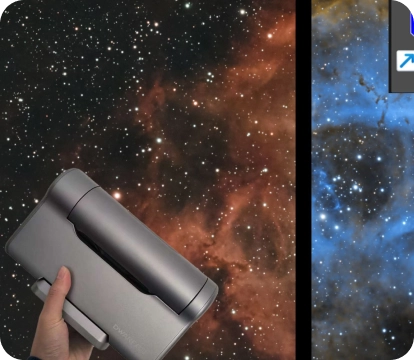 【Dwarf3】拍摄的9小时的玫瑰星云转金蓝色